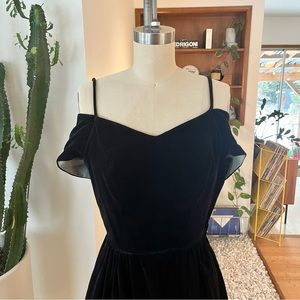Vintage 50’s Off the Shoulder Velvet Dress
